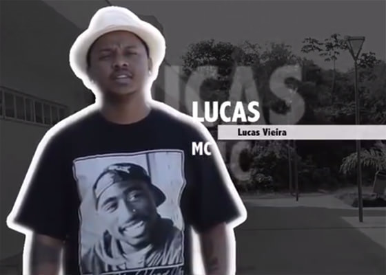 Lucas, do VO, no documentário sobre o RAP de Joinville