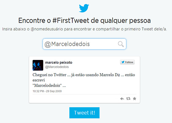 Primeiro Tweet do Marcelo D2