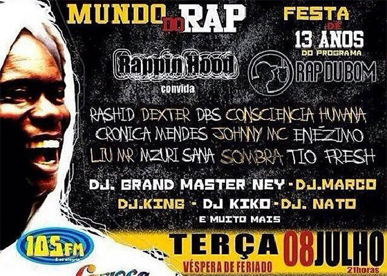 Rappin' Hood na festa de 13 anos do Rap Du Bom
